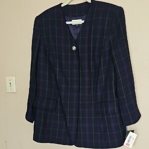 Women's Plaid Blazer - Purple